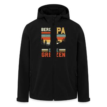 Radfahrer BERG OPA OHNE GRENZEN Radfahren - Recycelte Männer Softshell-Jacke von Stanley/Stella - Schwarz - Vorne - AI Model Male 185 light (185cm)