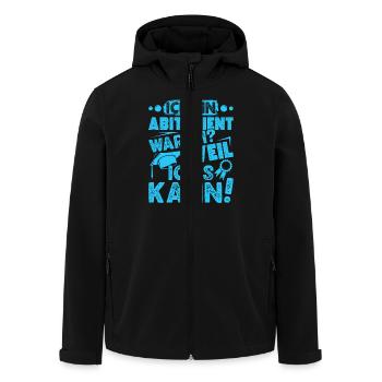 Abitur BIN ABITURIENT WEIL ICH'S KANN Abi Lustiges - Recycelte Männer Softshell-Jacke von Stanley/Stella - Schwarz - Vorne - AI Model Male 185 light (185cm)