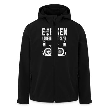Elektro Rad E-BIKEN LÄCHELN NICHT ÄCHZEN Lustiges - Recycelte Männer Softshell-Jacke von Stanley/Stella - Schwarz - Vorne - AI Model Male 185 light (185cm)