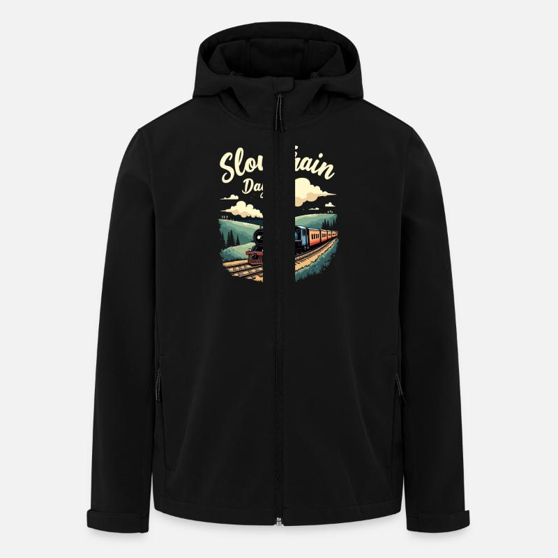 Train Ride -locomotive Adventure - Men’s Recycled Softshell Jacket by Stanley/Stella - black