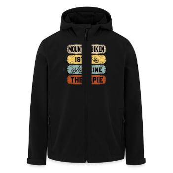 MOUNTAINBIKEN IST MEINE THERAPIE MTB Lustiges - Recycelte Männer Softshell-Jacke von Stanley/Stella - Schwarz - Vorne - AI Model Male 185 light (185cm)