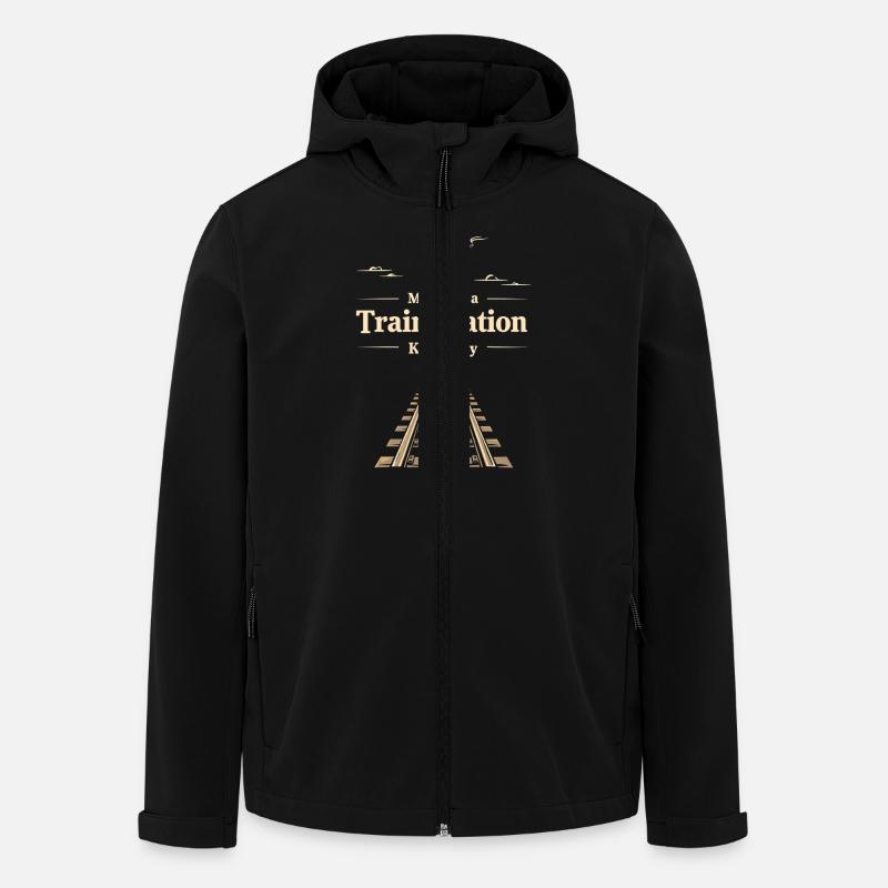 Train Ride -locomotive Adventure - Men’s Recycled Softshell Jacket by Stanley/Stella - black