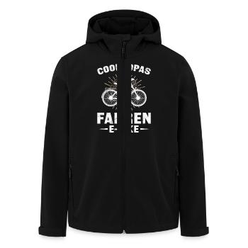 Opa COOLE OPAS FAHREN E-BIKE Lustiges E-Bike - Recycelte Männer Softshell-Jacke von Stanley/Stella - Schwarz - Vorne - AI Model Male 185 light (185cm)