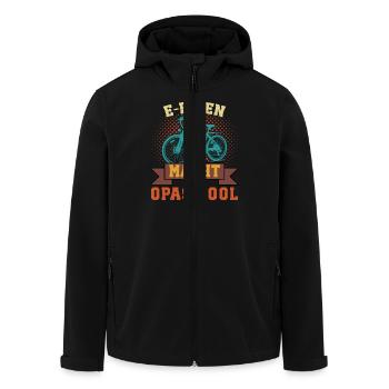 Opa E-BIKEN MACHT OPAS COOL EBike Lustiges - Recycelte Männer Softshell-Jacke von Stanley/Stella - Schwarz - Vorne - AI Model Male 185 light (185cm)