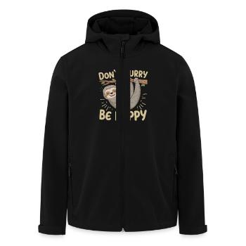 Entspannt Sein Mit Faultier Spruch - Recycelte Männer Softshell-Jacke von Stanley/Stella - Schwarz - Vorne - AI Model Male 185 light (185cm)