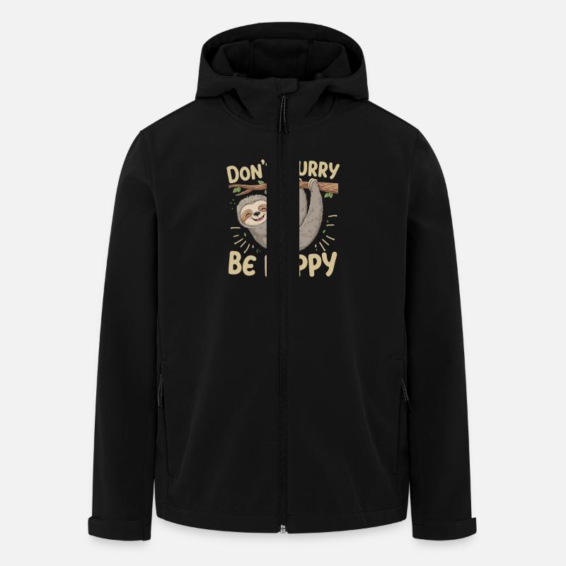 Entspannt Sein Mit Faultier Spruch - Recycelte Männer Softshell-Jacke von Stanley/Stella - Schwarz