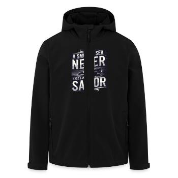 Ein Ruhiges Meer Macht Niemals Einen Geschickten - Recycelte Männer Softshell-Jacke von Stanley/Stella - Schwarz - Vorne - AI Model Male 185 light (185cm)