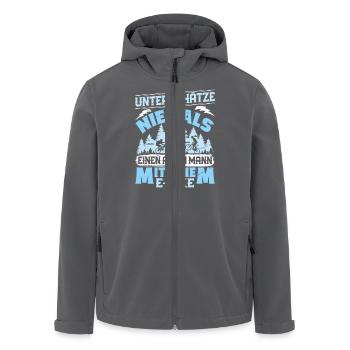 EBike UNTERSCHÄTZE NIE EINEN ALTEN MANN MIT E-BIKE - Recycelte Männer Softshell-Jacke von Stanley/Stella - Schwarz - Vorne - AI Model Male 185 light (185cm)