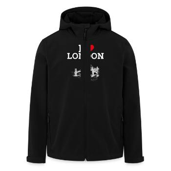 I Love London Golden Gate Heart Flag Cool England - Recycelte Männer Softshell-Jacke von Stanley/Stella - Schwarz - Vorne - AI Model Male 185 light (185cm)