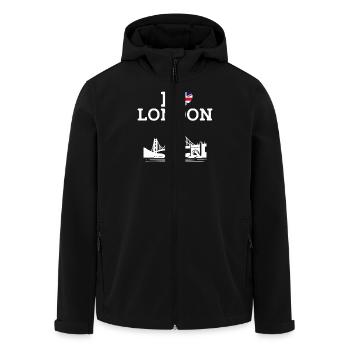 I Love London Golden Gate Cool England Heart Flagge - Recycelte Männer Softshell-Jacke von Stanley/Stella - Schwarz - Vorne - AI Model Male 185 light (185cm)