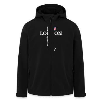 Ich liebe London Freiheitsstatue England Flagge Wortspiel - Recycelte Männer Softshell-Jacke von Stanley/Stella - Schwarz - Vorne - AI Model Male 185 light (185cm)