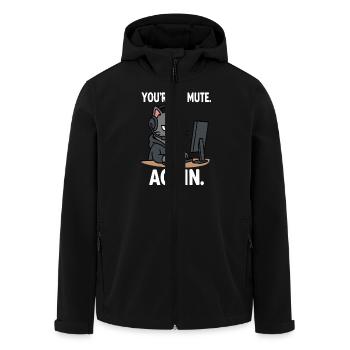 Chat de bureau à domicile - Veste softshell homme en polyester recyclé Stanley/Stella - noir - Devant - AI Model Male 185 light (185cm)