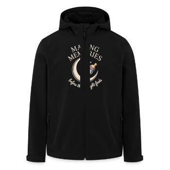 Babymoon Trip outfit - Men’s Recycled Softshell Jacket by Stanley/Stella - black - Front - AI Model Male 185 light (185cm)