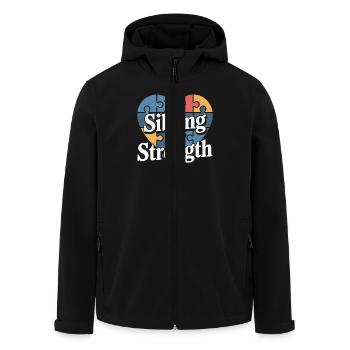 Frères et sœurs autistes - Veste softshell homme en polyester recyclé Stanley/Stella - noir - Devant - AI Model Male 185 light (185cm)