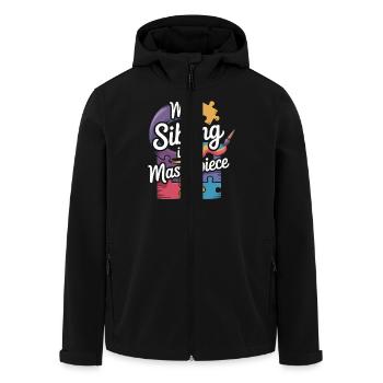 Frères et sœurs autistes - Veste softshell homme en polyester recyclé Stanley/Stella - noir - Devant - AI Model Male 185 light (185cm)