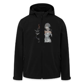 Elegant Witch with Scales and Sword - - Men’s Recycled Softshell Jacket by Stanley/Stella - black - Front - AI Model Male 185 light (185cm)