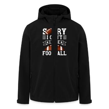 Funny American Football Saying - Men’s Recycled Softshell Jacket by Stanley/Stella - black - Front - AI Model Male 185 light (185cm)