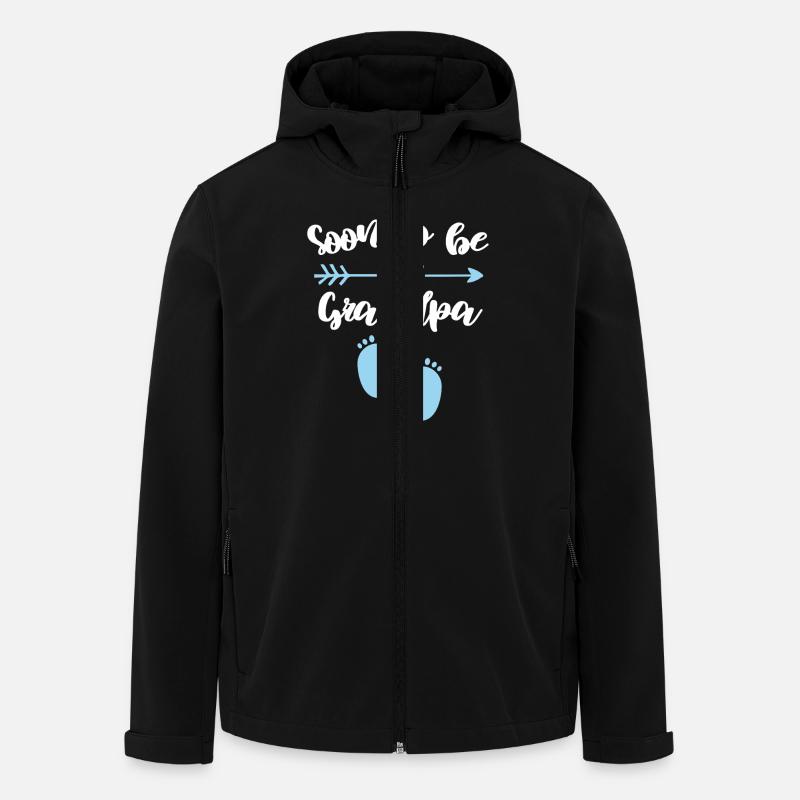 Bientôt, Grand-père, Grossesse, Grand-père - Veste softshell homme en polyester recyclé Stanley/Stella - noir
