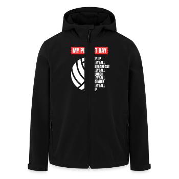 Lustiger Volleyball Spruch Volleyballer - Recycelte Männer Softshell-Jacke von Stanley/Stella - Schwarz - Vorne - AI Model Male 185 light (185cm)