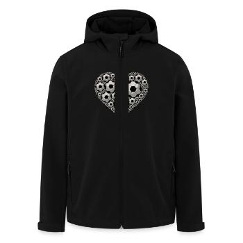 Fußball Herz Fußballteam Liebe Fußball - Recycelte Männer Softshell-Jacke von Stanley/Stella - Schwarz - Vorne - AI Model Male 185 light (185cm)