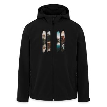 Natur Liebhaber Malerei Landschaften Abenteuer - Recycelte Männer Softshell-Jacke von Stanley/Stella - Schwarz - Vorne - AI Model Male 185 light (185cm)