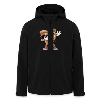 Cooler Pizza-Slice Mit Sonnenbrille Dabbing - Recycelte Männer Softshell-Jacke von Stanley/Stella - Schwarz - Vorne - AI Model Male 185 light (185cm)