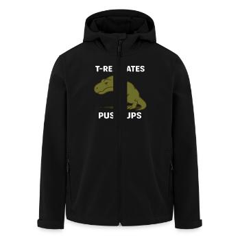 T Rex hates push ups - Men’s Recycled Softshell Jacket by Stanley/Stella - black - Front - AI Model Male 185 light (185cm)