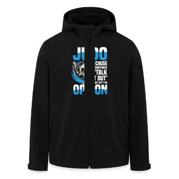Judo: Weil Reden Nicht Immer Eine Option Ist - Recycelte Männer Softshell-Jacke von Stanley/Stella - Schwarz - Vorne - AI Model Male 185 light (185cm)
