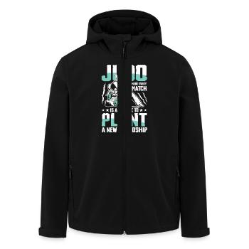 Judo : Chaque rencontre est une opportunité, une nouvelle - Veste softshell homme en polyester recyclé Stanley/Stella - noir - Devant - AI Model Male 185 light (185cm)
