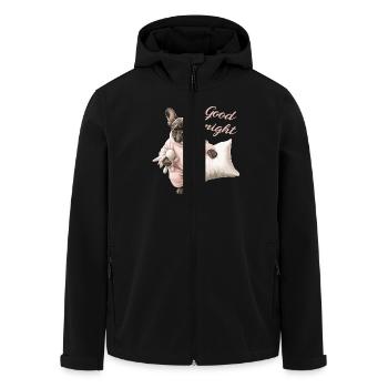 French Bulldog Good Night Sweet Dream - Men’s Recycled Softshell Jacket by Stanley/Stella - black - Front - AI Model Male 185 light (185cm)