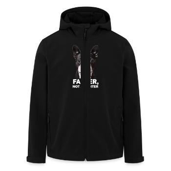 Französische Bulldogge, Ich Bin Ein Pupser, Kein - Recycelte Männer Softshell-Jacke von Stanley/Stella - Schwarz - Vorne - AI Model Male 185 light (185cm)