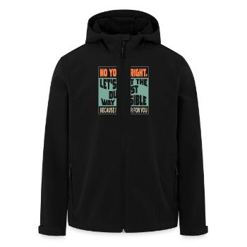 No, you're right, let's do it in the stupidest way - Men’s Recycled Softshell Jacket by Stanley/Stella - black - Front - AI Model Male 185 light (185cm)