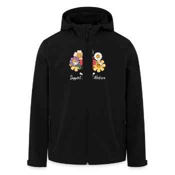 Flower Friends Support Federal Employees - Men’s Recycled Softshell Jacket by Stanley/Stella - black - Front - AI Model Male 185 light (185cm)