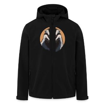 Wütender Dachs Wild Honig Tier Furchtlos Heftig - Recycelte Männer Softshell-Jacke von Stanley/Stella - Schwarz - Vorne - AI Model Male 185 light (185cm)