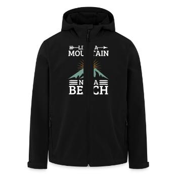 Motivationsspruch Bergsteiger Natur - Recycelte Männer Softshell-Jacke von Stanley/Stella - Schwarz - Vorne - AI Model Male 185 light (185cm)