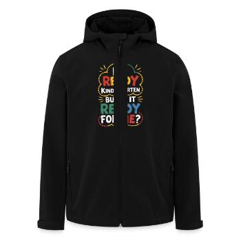 Drôle de jardin d’enfants en disant KiTa humour - Veste softshell homme en polyester recyclé Stanley/Stella - noir - Devant - AI Model Male 185 light (185cm)