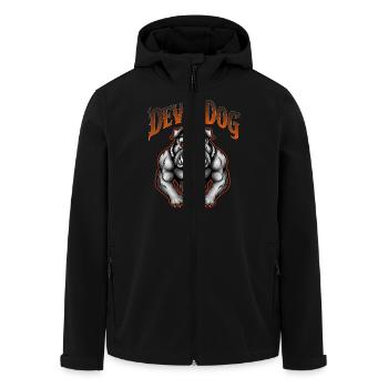 DEVIL DOG - Men’s Recycled Softshell Jacket by Stanley/Stella - black - Front - AI Model Male 185 light (185cm)