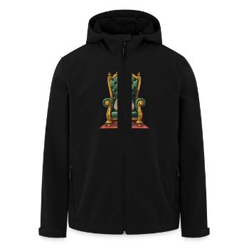 Chat royal sur le trône Conception de couronne drôle - Veste softshell homme en polyester recyclé Stanley/Stella - noir - Devant - AI Model Male 185 light (185cm)