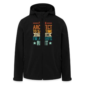 Architect - Men’s Recycled Softshell Jacket by Stanley/Stella - black - Front - AI Model Male 185 light (185cm)