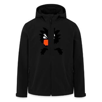 Rabe Vogel guckt böse cool lustig Comic Humor Spaß - Recycelte Männer Softshell-Jacke von Stanley/Stella - Schwarz - Vorne - AI Model Male 185 light (185cm)
