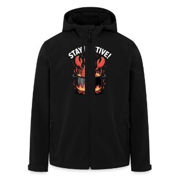 Bleib Positiv Hummer Lustig Krabbe Niedlich Motivierend - Recycelte Männer Softshell-Jacke von Stanley/Stella - Schwarz - Vorne - AI Model Male 185 light (185cm)