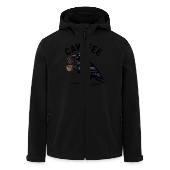 Cawfee Raven Coffee Gothic Bird Animal Funny Pun - Men’s Recycled Softshell Jacket by Stanley/Stella - black - Front - AI Model Male 185 light (185cm)