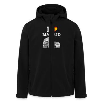 J’aime Madrid Cool Espagne Coeur Drapeau Amoureux Humour - Veste softshell homme en polyester recyclé Stanley/Stella - noir - Devant - AI Model Male 185 light (185cm)