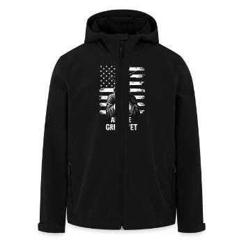 Are We Great Yet Statue of Liberty  America USA - Men’s Recycled Softshell Jacket by Stanley/Stella - black - Front - AI Model Male 185 light (185cm)