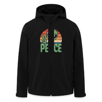 Paix OVNI extraterrestre - Veste softshell homme en polyester recyclé Stanley/Stella - noir - Devant - AI Model Male 185 light (185cm)