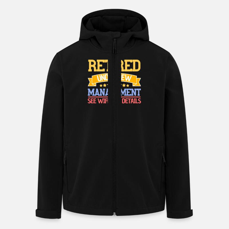 Drôle de retraité - Veste softshell homme en polyester recyclé Stanley/Stella - noir