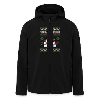 Schneemann Weihnachten - Recycelte Männer Softshell-Jacke von Stanley/Stella - Schwarz - Vorne - AI Model Male 185 light (185cm)