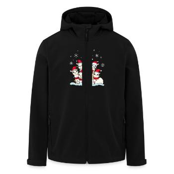 Lama Weihnachten Weihnachtsmann - Recycelte Männer Softshell-Jacke von Stanley/Stella - Schwarz - Vorne - AI Model Male 185 light (185cm)