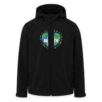 Environmental Protection Birthday Saying - Men’s Recycled Softshell Jacket by Stanley/Stella - black - Front - AI Model Male 185 light (185cm)