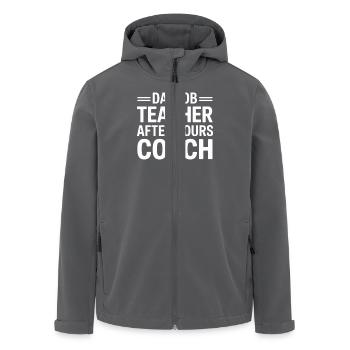 Teacher, Coach, Dual Role, Mentor, Sports, - Men’s Recycled Softshell Jacket by Stanley/Stella - anthracite - Front - AI Model Male 185 light (185cm)